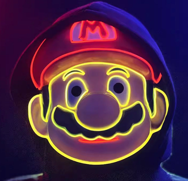 Halloween Glow-in-the-Dark Mask - LED Spider Design