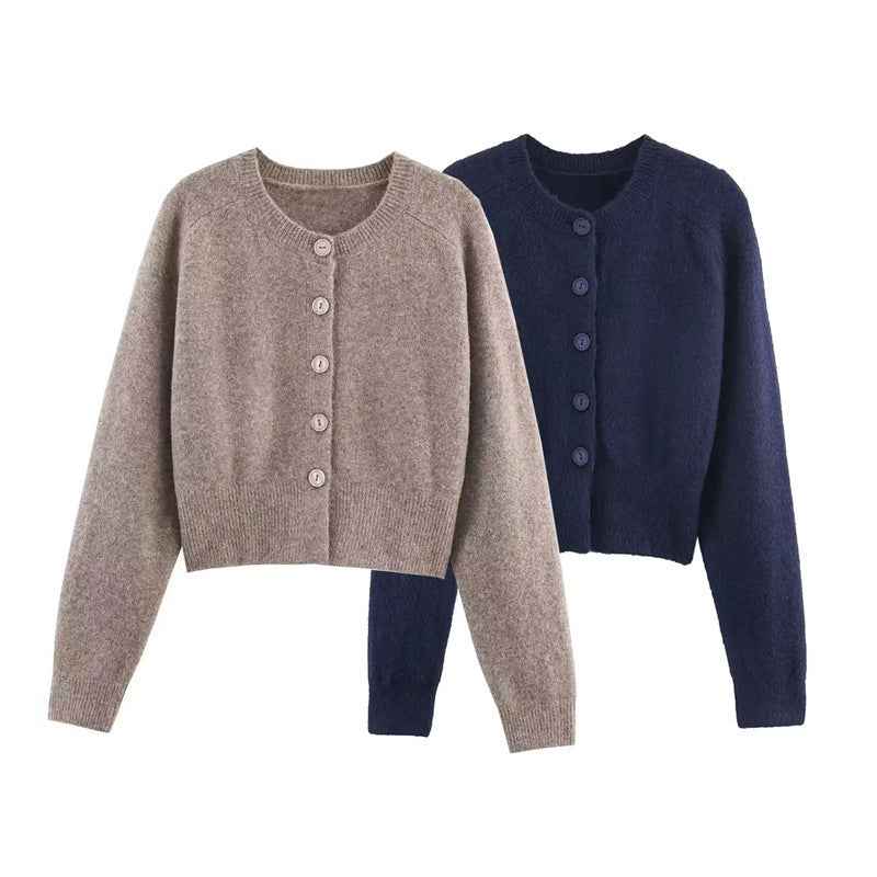 Fashion Temperament Women's Clothing Wholesale Button Knitted Coat
