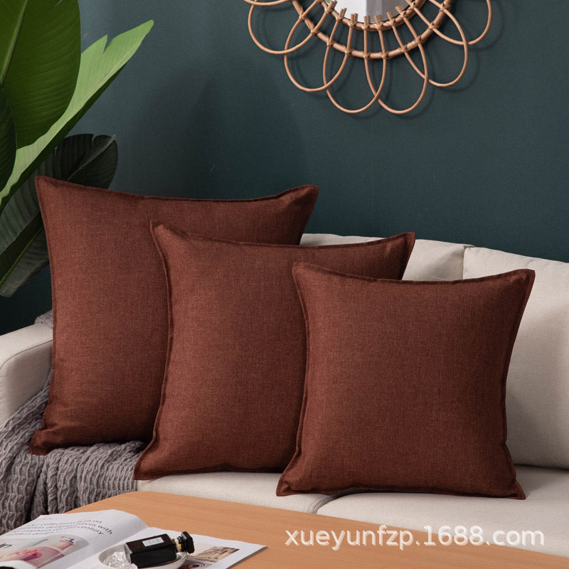 Solid Color Cushion Sofa Pillow White Blue Gray Coffee Color Purple Red Cushion Cover Waist Pillow