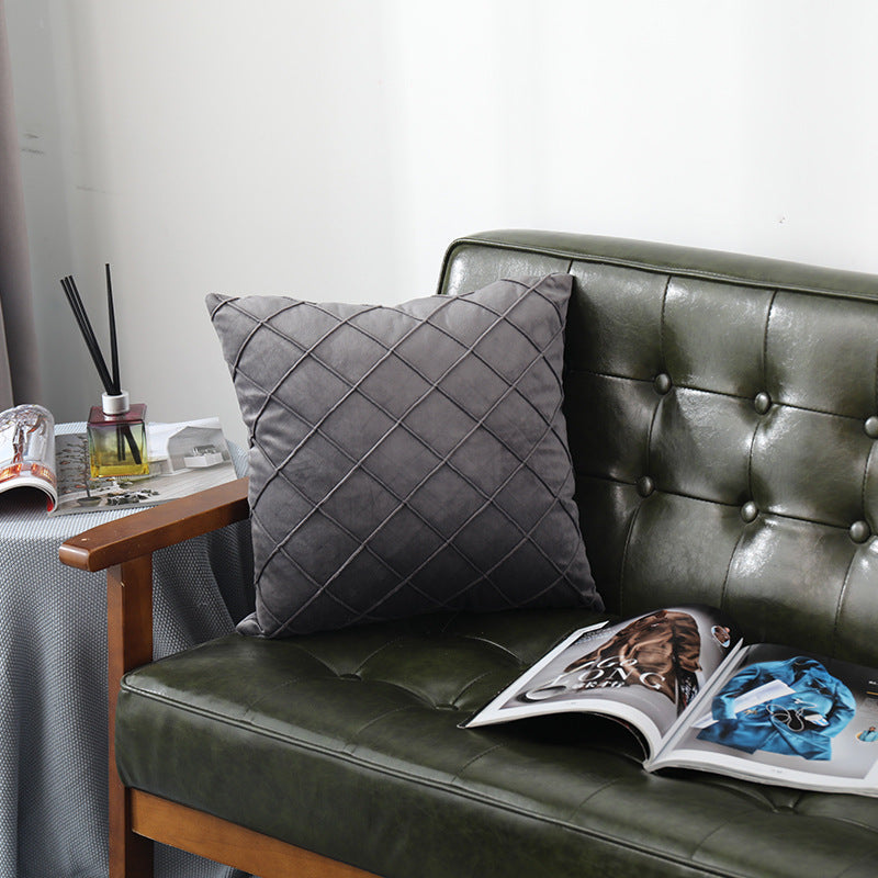 Luxurious Velvet Plaid Pillowcase - Premium Decorative Cushion Cover