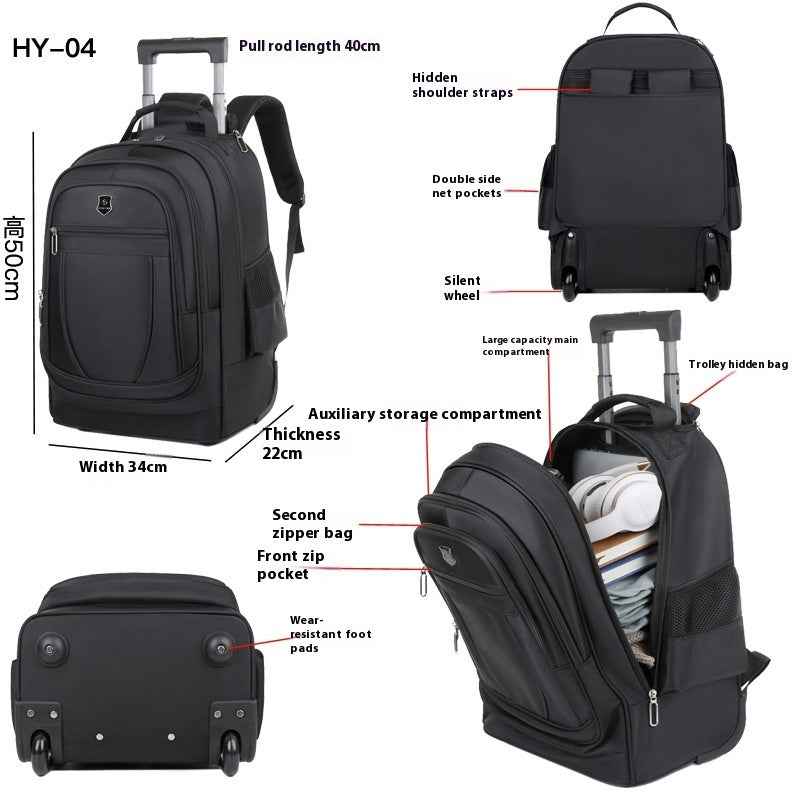 Large Capacity Drawbar Oxford Cloth Backpack