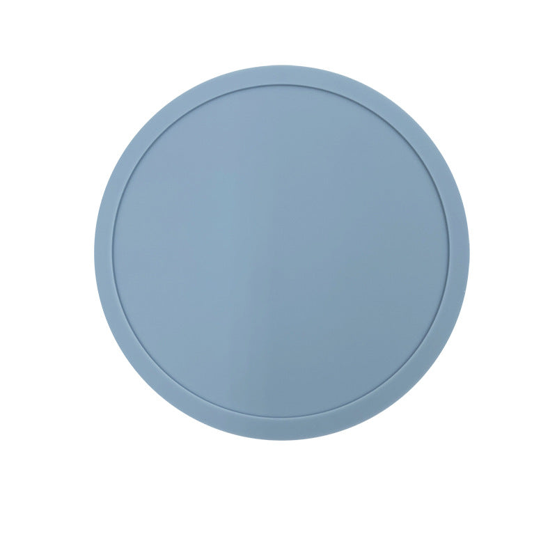 Premium Round Silicone Coasters - 10cm Black Non-Slip Set