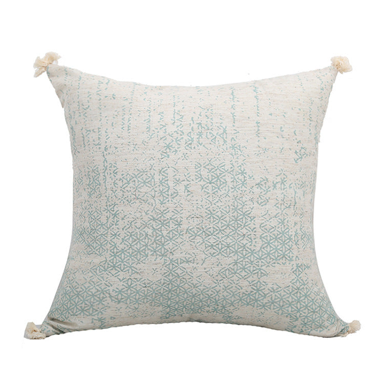 Printed woven tufted pillow cushion cover