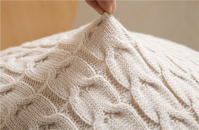 Vintage Continental Knitted Plain Cushion Cover