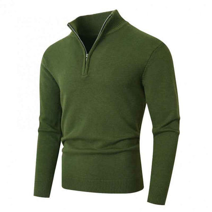 Fleece-lined Men's Plus Size Zipper Sweater