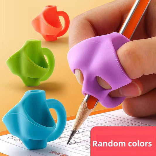 Three-Finger Pen Grip - Ergonomic Silicone Writing Aid for Kids & Students