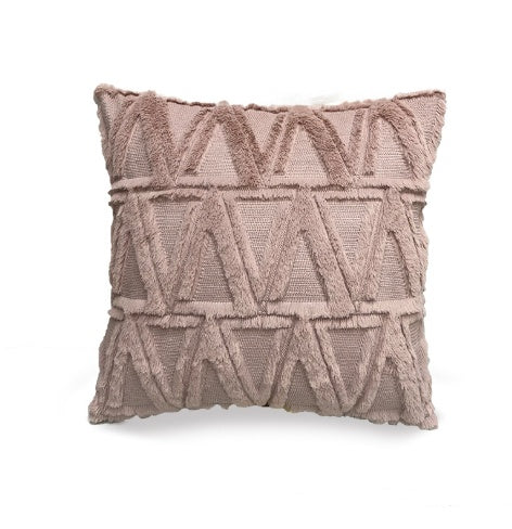 Plush Solid Color Sofa Pillowcase Living Room Cushion