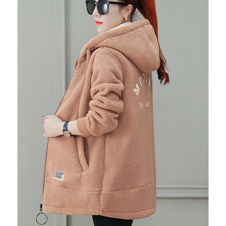Thick-fabric padded women's hoodie