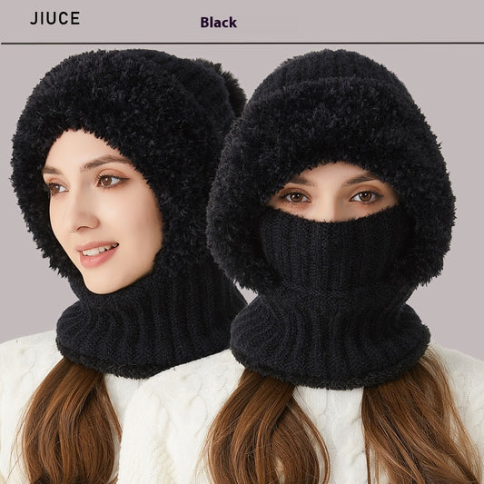 Autumn Winter Color Matching Plush Peaked Cap - Fashion All-Match Warm Hat