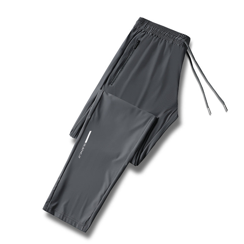 Men's Ice Silk Sports Casual Pants - Straight Leg Design