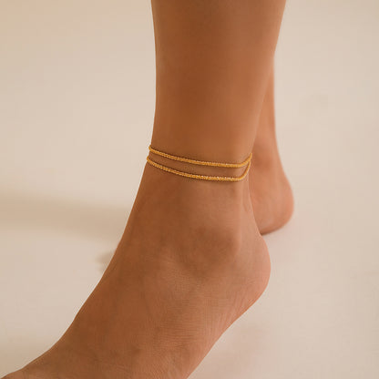 All-match Sparkling Slim Chain Metallic Anklet - DropOnline.co