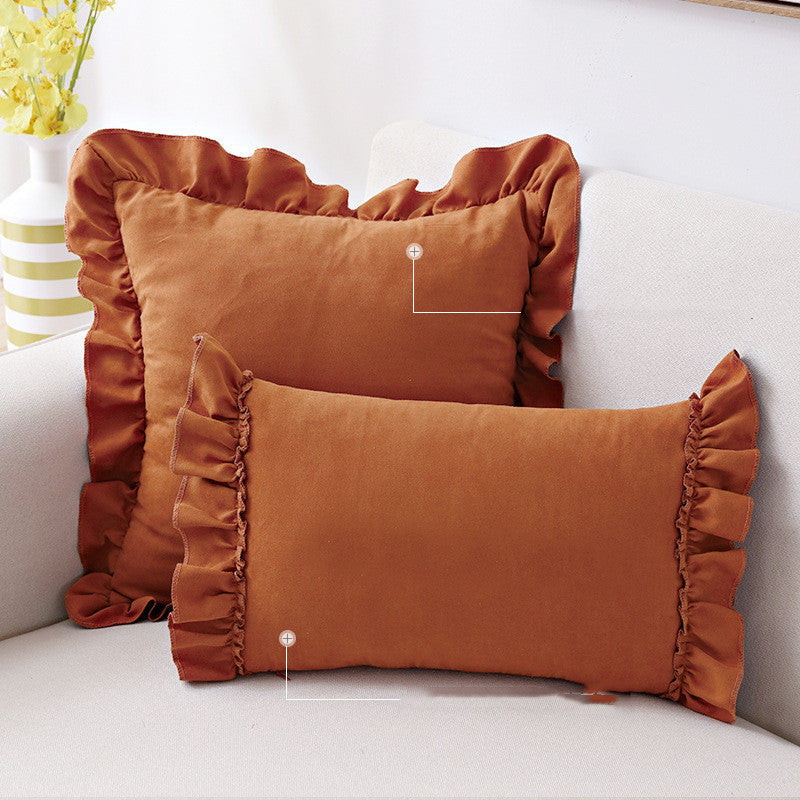 Pillowcase Small  Cushion Pillow Suede Sofa Bedside Pillowcase