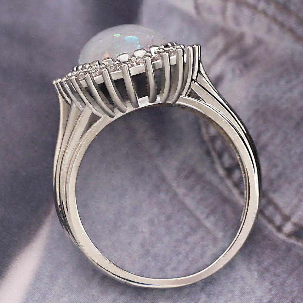 Opal Cocktail Ring - Fashion Women's Artificial Opal Statement