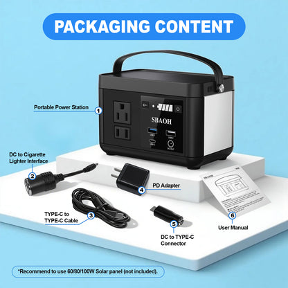 Portable Power Station P86,88.8Wh LiFePo4 Battery,with 120W AC Outputs, Solar Generator For Travel And Camping - DropOnline.co