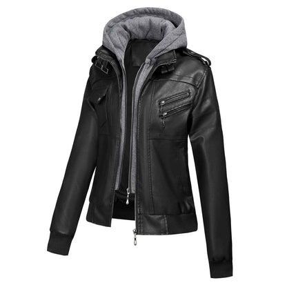 Large Size Women's Artificial Leather Women's Motorcycle Jacket American Style