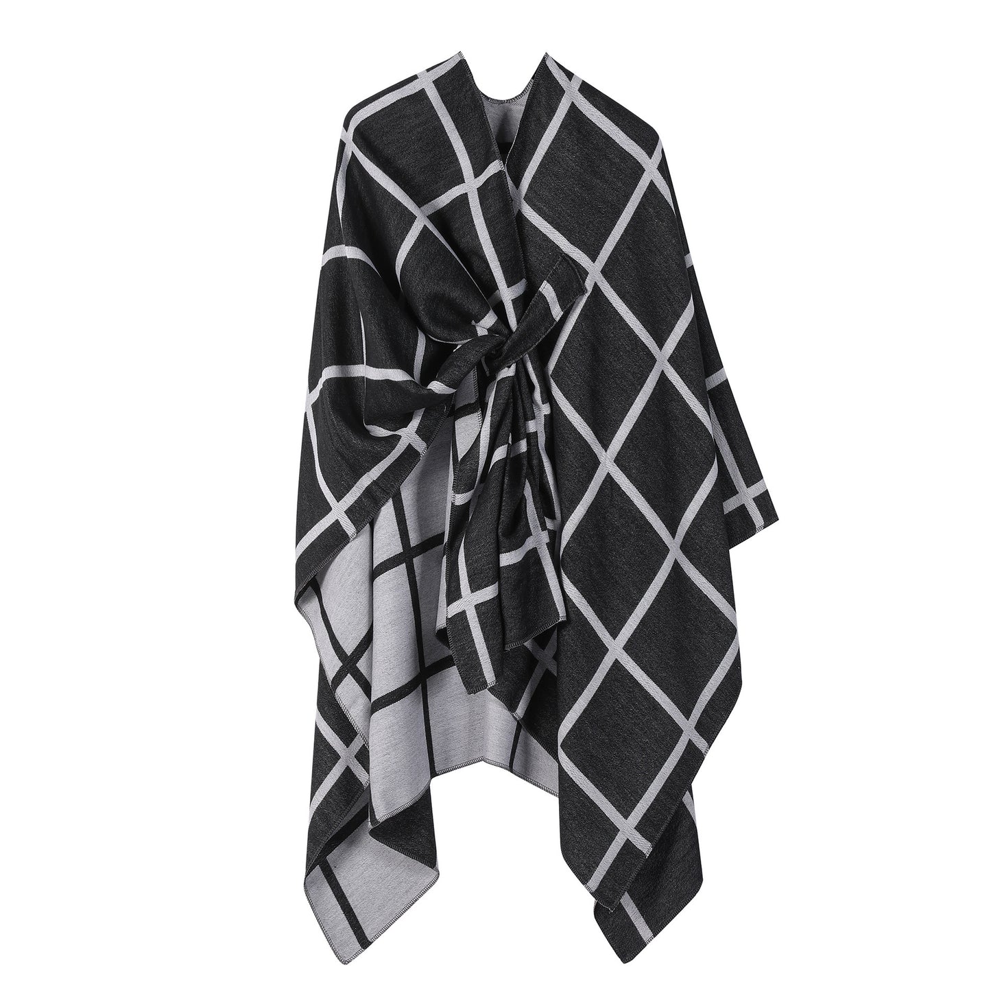 Women's Fashion Gingham Check Warm Scarf - Classic Plaid Winter Wrap