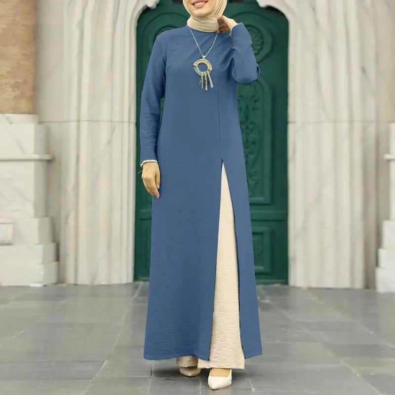 Silk long-sleeved robe