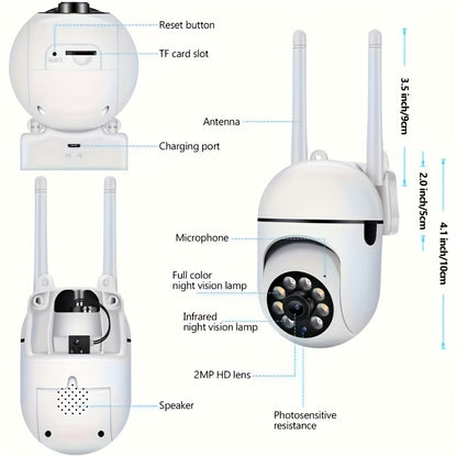 360  Wireless Camera Outdoor WiFi Night Vision Cam HD 1080P Home Security System - DropOnline.co