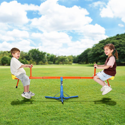 Kids Seesaw 100 Lbs Capacity 360 Degrees Rotating Teeter Totter Aged 3+