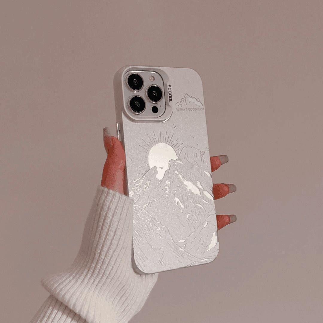 Scenic Landscape iPhone Case - Sunset Mountain Design