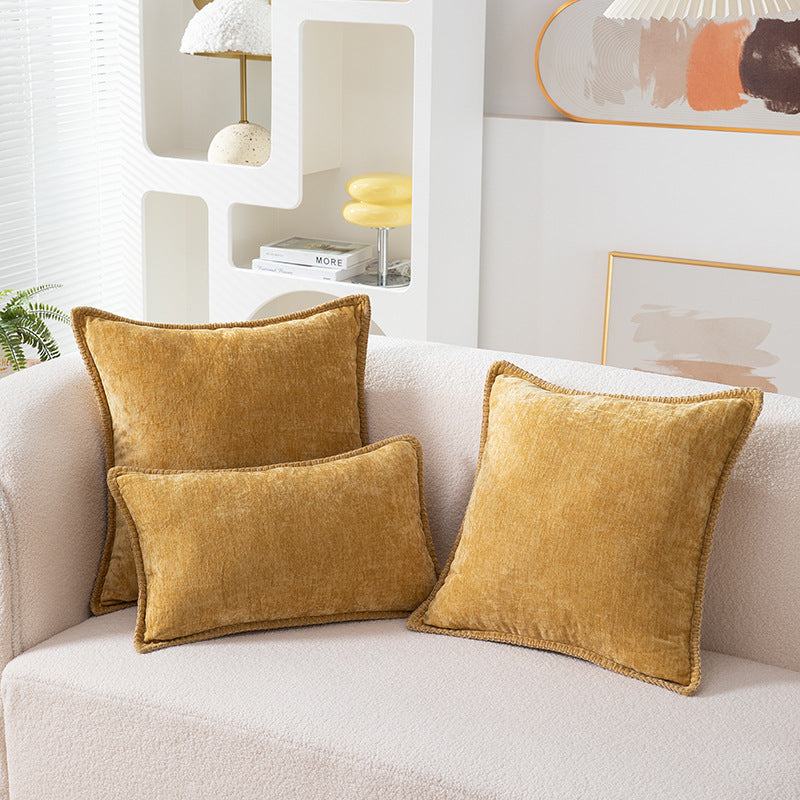 Wool Edge Pillow Cover - Natural Fiber Decorative Cushion Case