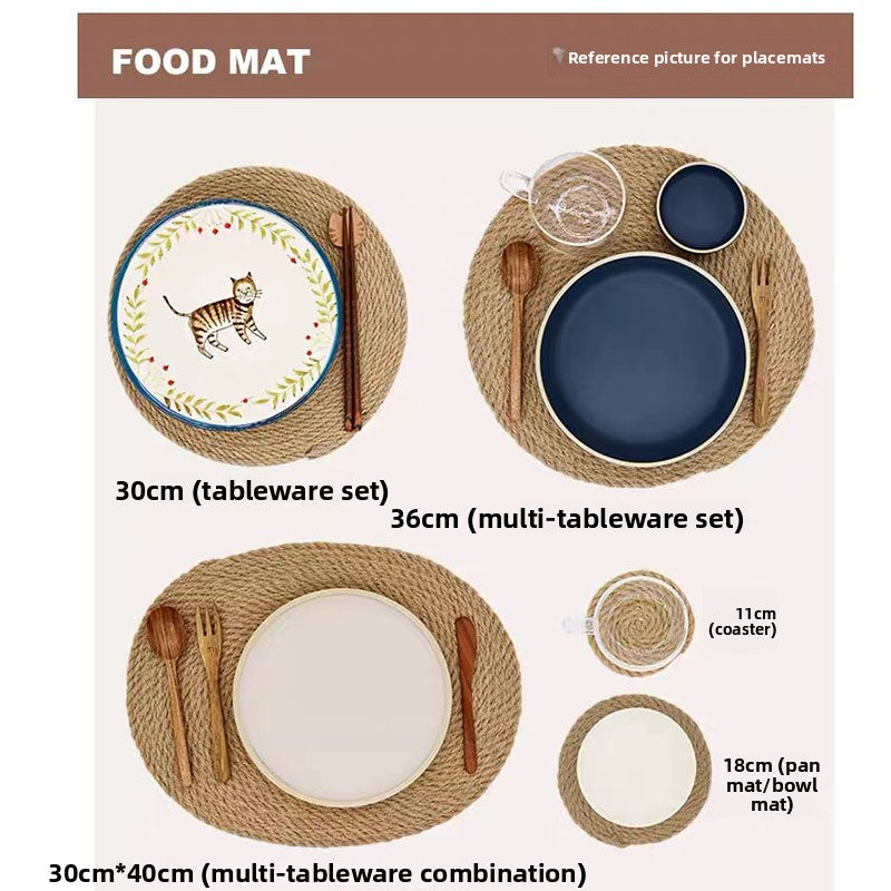 Natural Hemp Rope Placemats - Japanese Craft Style Table Mats