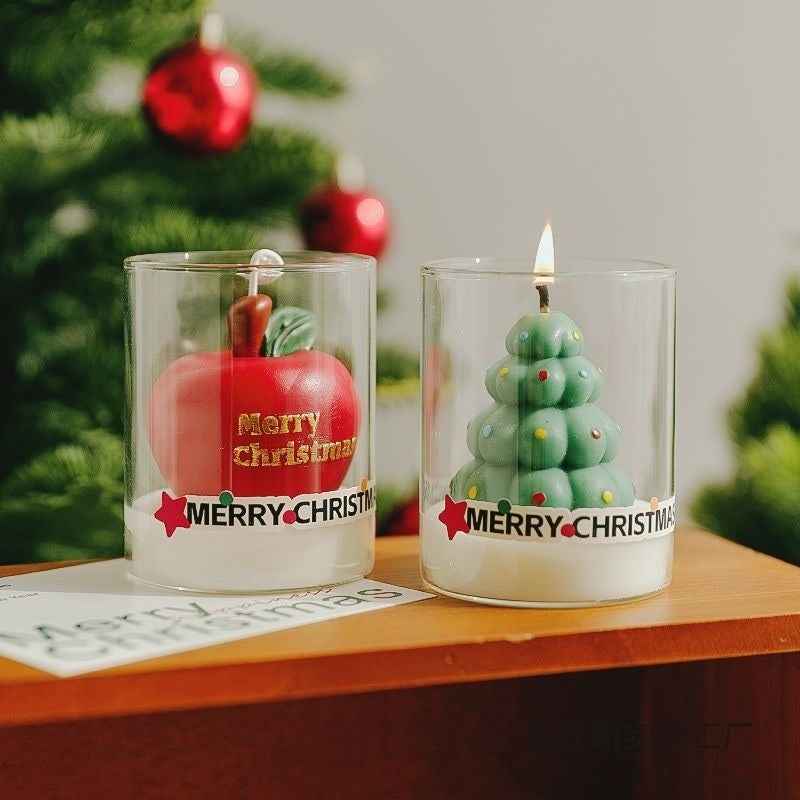 Santa Claus-themed Glass Holders Soy Wax Candles