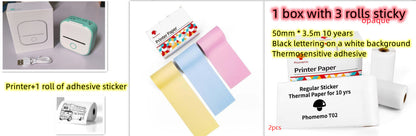 Portable Mini Thermal Label Printer Home Photo Printer Student Wrong Question Printer Bluetooth-compatible Mini Label Printer Price Tag - DropOnline.co