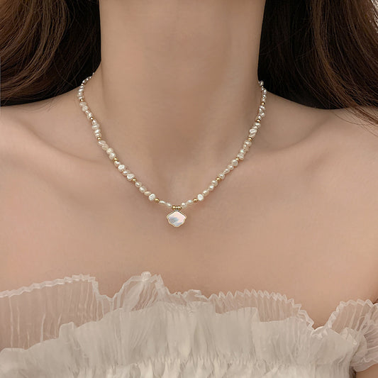 Freshwater Pearl & Shell Jewelry Set - Necklace & Bracelet Collection