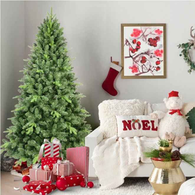 6ft Artificial Green Christmas Tree - 1339 PVC Hard Needle Mixed Branch Tips - DropOnline.co