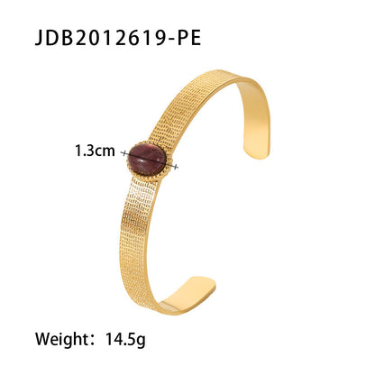 Fashionable And Versatile Gold-plated Stainless Steel Bracelets With Zirconia - DropOnline.co
