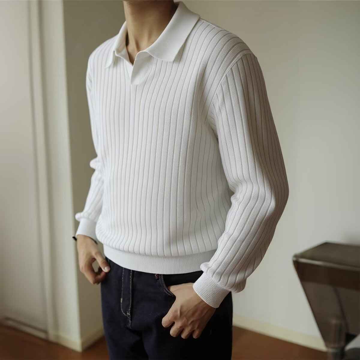 Men's Spring And Autumn Inner Wear V-neck Sweater