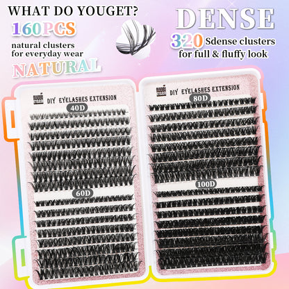32 Rows Of Eyelashes Book Cluster 640 Segmented Lashes Set - DropOnline.co