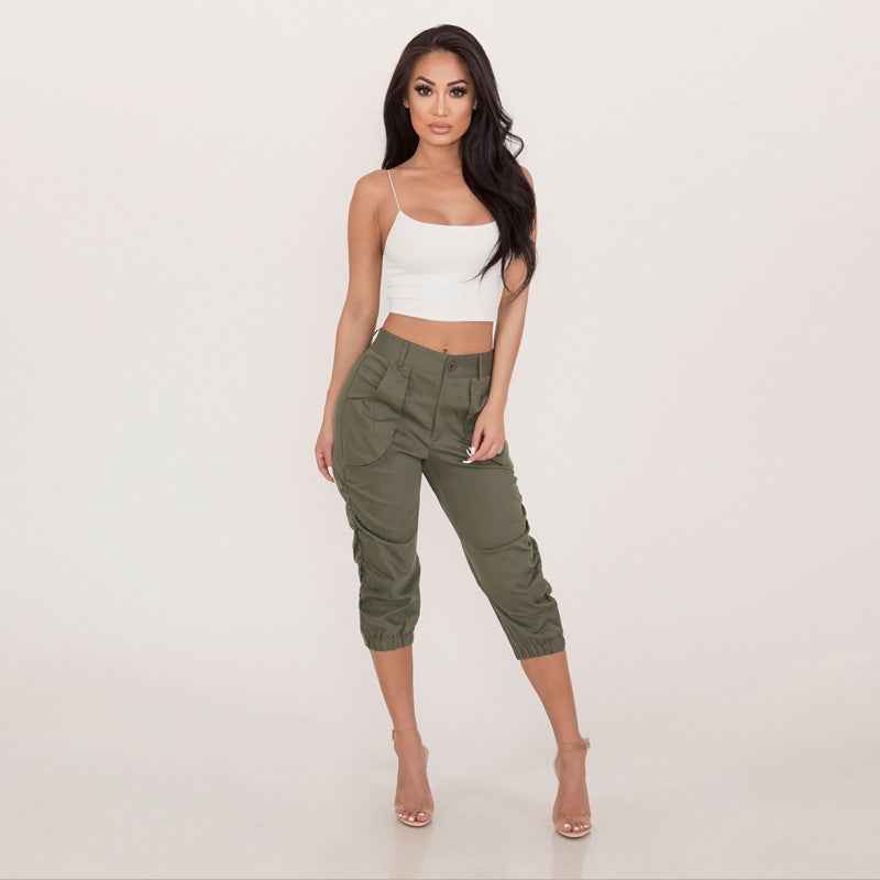 Women's Fashion Casual Cropped Pants Overalls