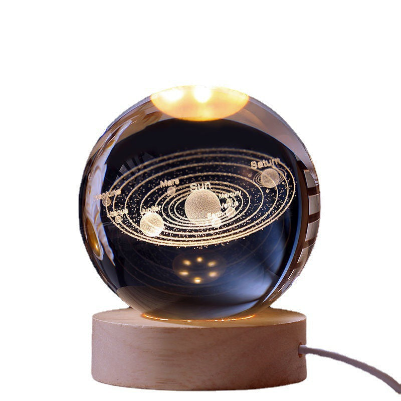 3D Crystal Ball Night Light - Galaxy Starry Sky LED Lamp