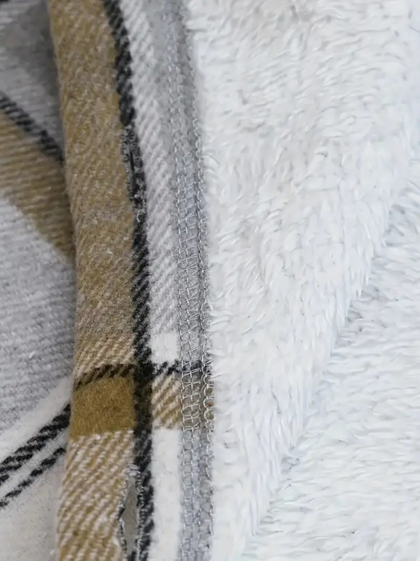 New Plaid Pattern Long Sleeved Hook And Loop Wool Lined Hooded Jacket For Warmth, Women's Plaid Hooded Drawstring Jacket, Single Breasted Closure, Comfortable And Casual - DropOnline.co