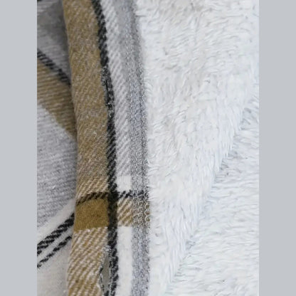 New Plaid Pattern Long Sleeved Hook And Loop Wool Lined Hooded Jacket For Warmth, Women's Plaid Hooded Drawstring Jacket, Single Breasted Closure, Comfortable And Casual - DropOnline.co