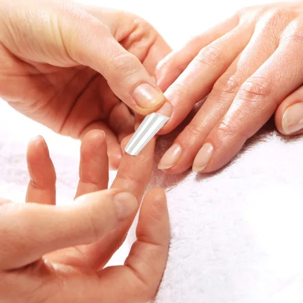 500Pcs False Nail Tips C Curve Half Cover French Nails Extra Long Fake