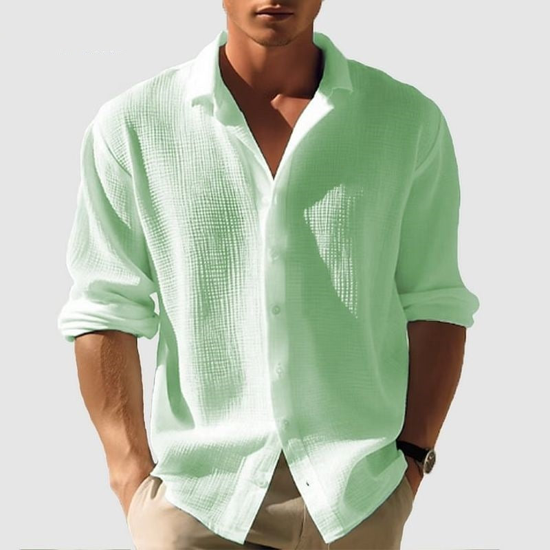 Men's Professional Business Shirt - Long Sleeve Single Breasted