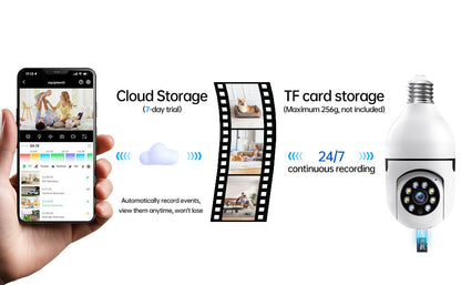 WiFi Indoor E27 Network Security Camera 2K Light Bulb Colorful Smart Home Full HD IP Camera 2pcs Set Camera - DropOnline.co