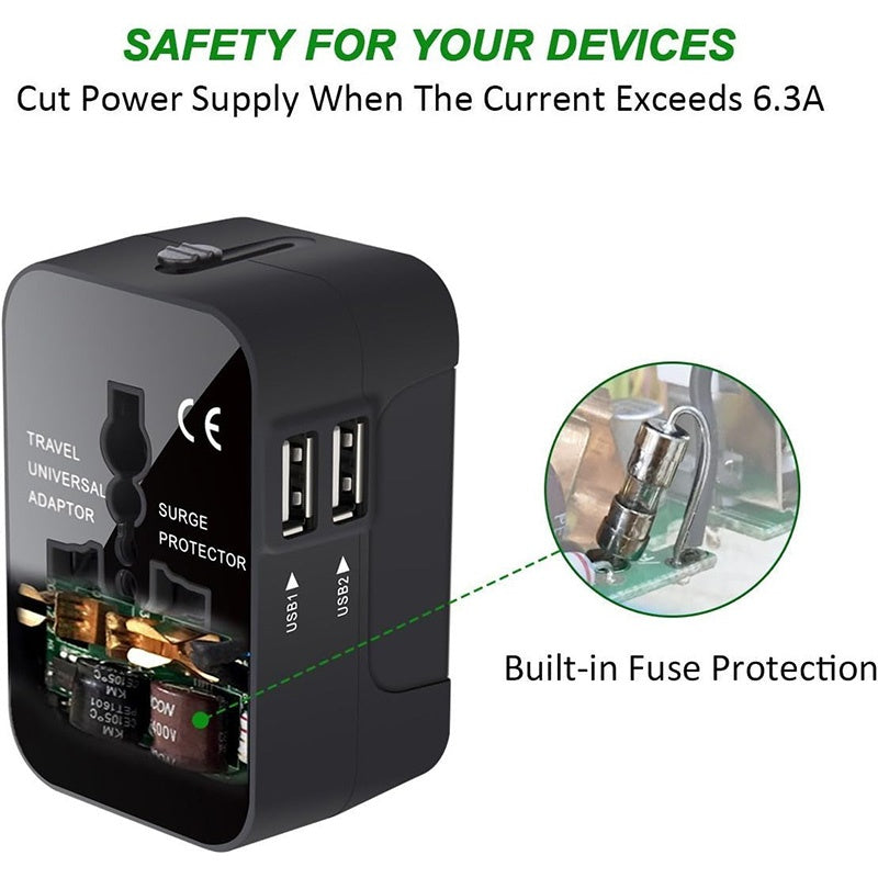Universal Travel Adapter with USB-C - All-in-One Worldwide Charger