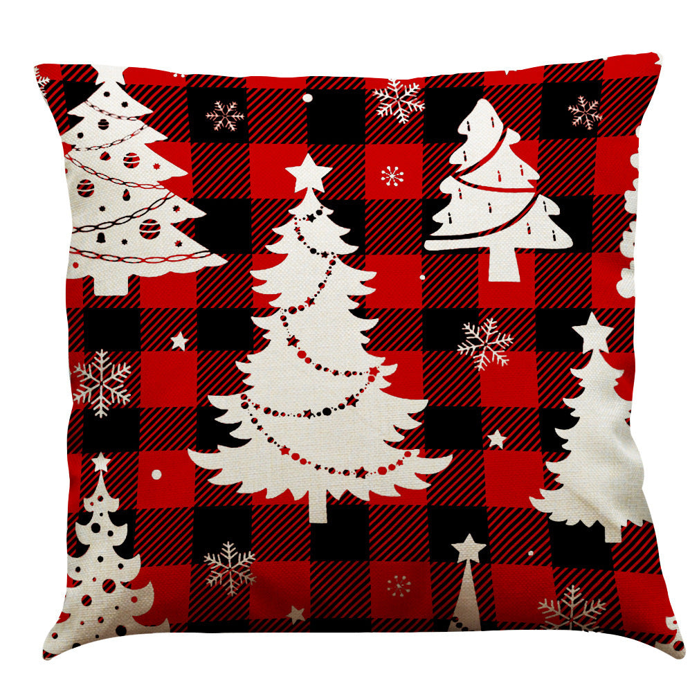 Christmas Cotton Linen Sofa Car Cushion Pillowcase