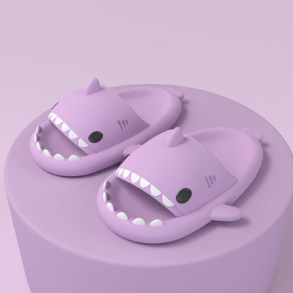 Adult's Slippers Indoor Outdoor Funny Shark Cartoon - DropOnline.co