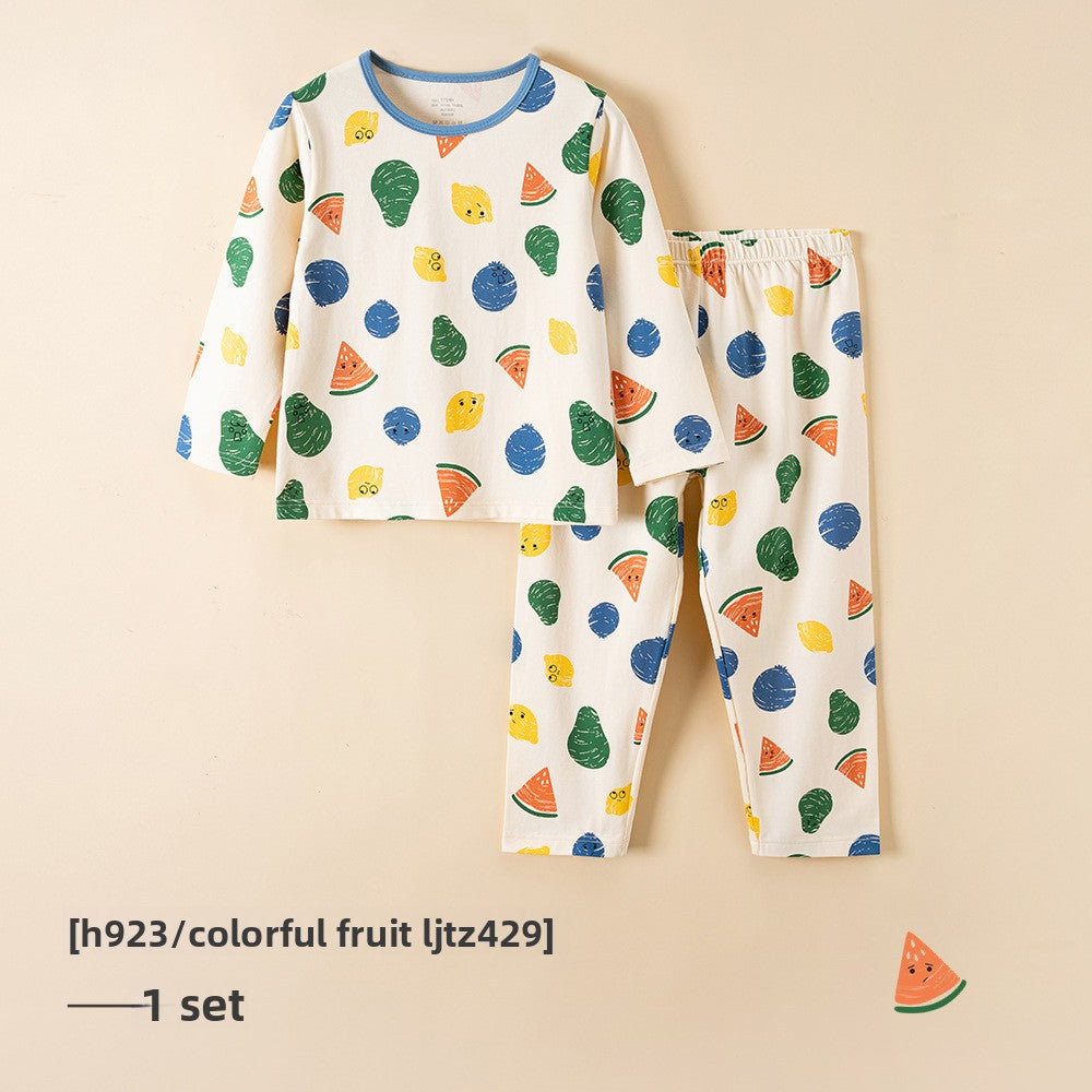 Children's Cotton Pajamas Set - Antibacterial Long Sleeve Sleepwear