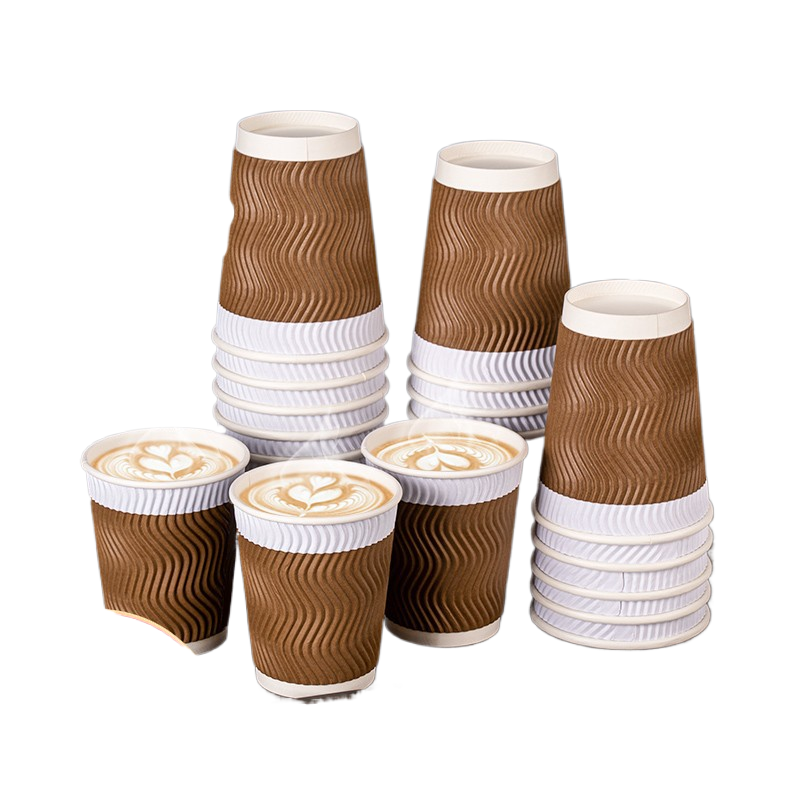 Three-Layer Corrugated Paper Cups - Premium Insulated Hot Beverage Cups