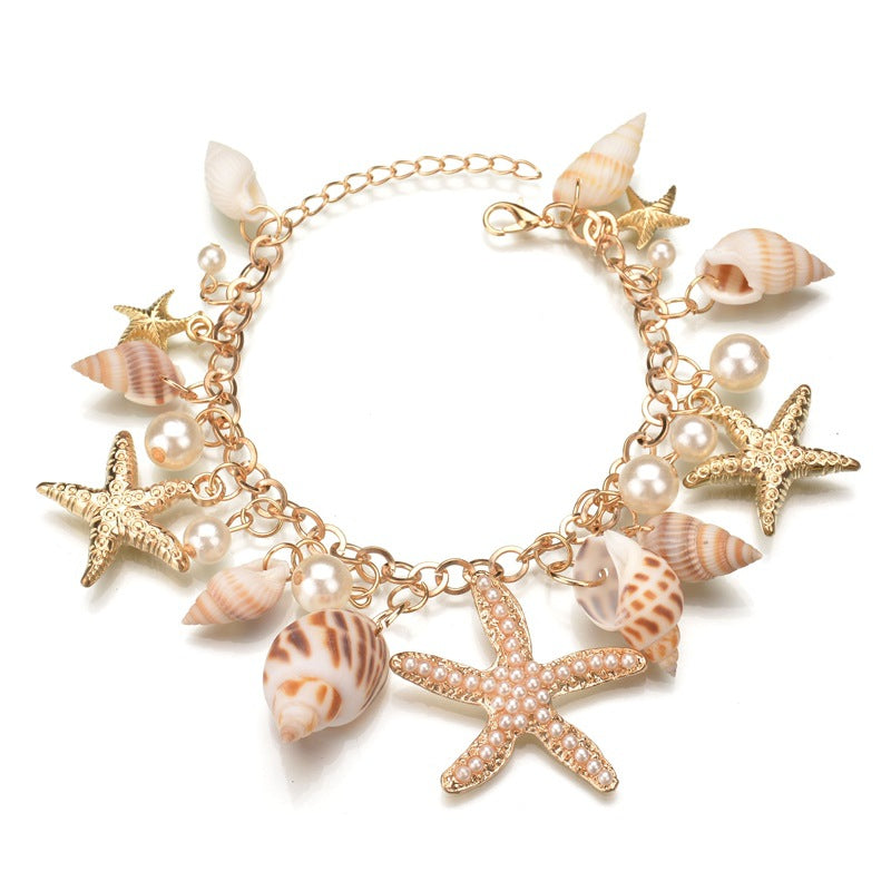 Starfish Shell Bracelet - Ocean-Inspired Beach Jewelry