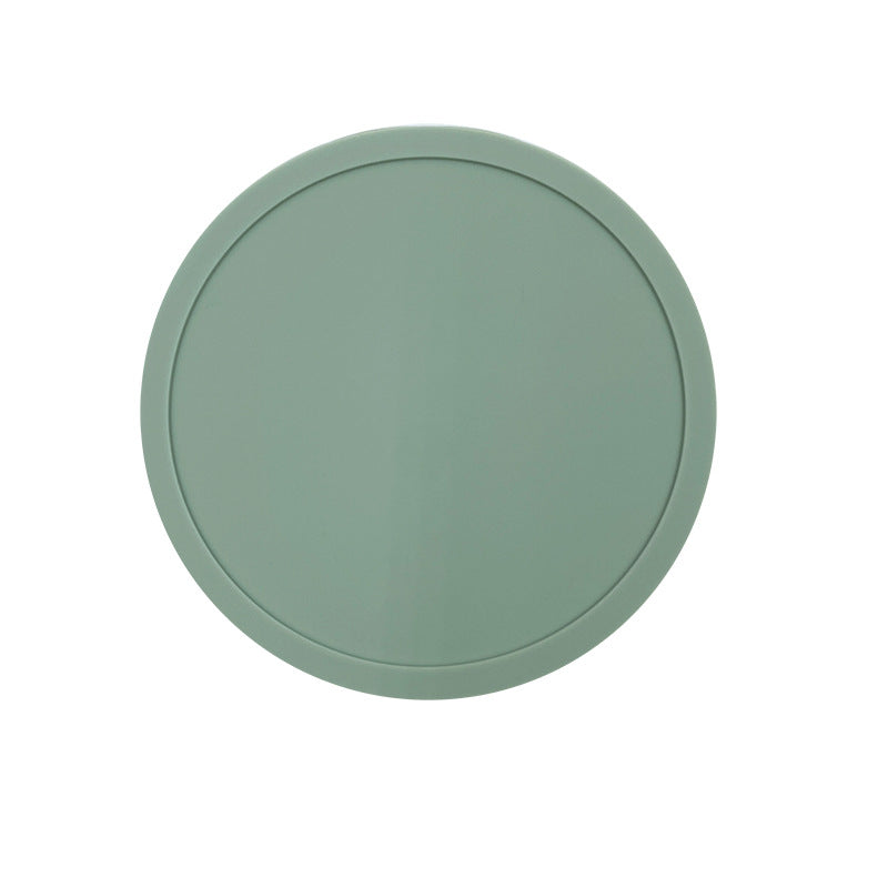 Premium Round Silicone Coasters - 10cm Black Non-Slip Set