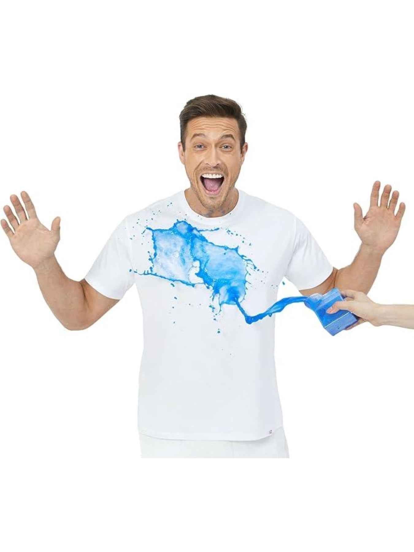 Men's White Basic Crewneck T-Shirt - Water Repellent Cotton Polyester Tee