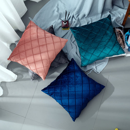 Luxurious Velvet Plaid Pillowcase - Premium Decorative Cushion Cover