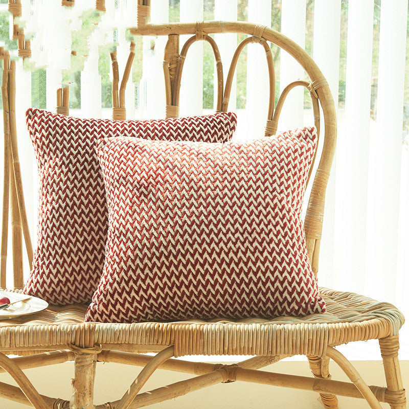 Herringbone Double-sided Plush Car Cushion Sofa Cushion